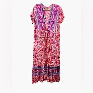 YIDARTON Floral Robe Dress Size M